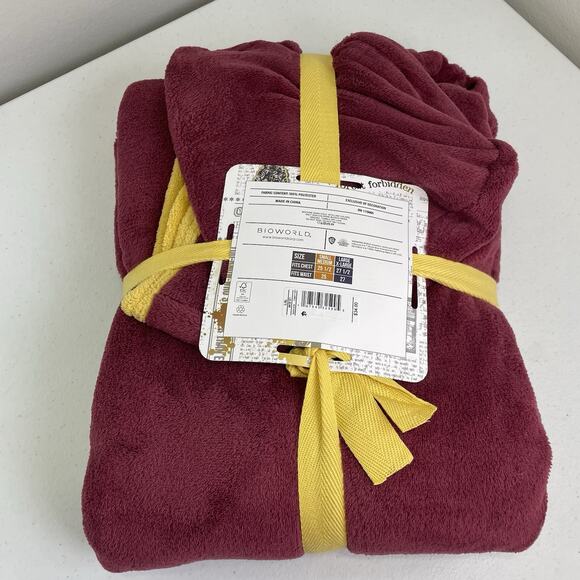 Harry Potter Men’s L/XL Hooded Robe Bioworld Wizarding World Sleepwear Polyester - Picture 3 of 4
